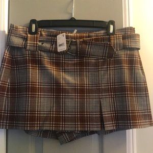 Free People Plaid Skirt/ Shorts